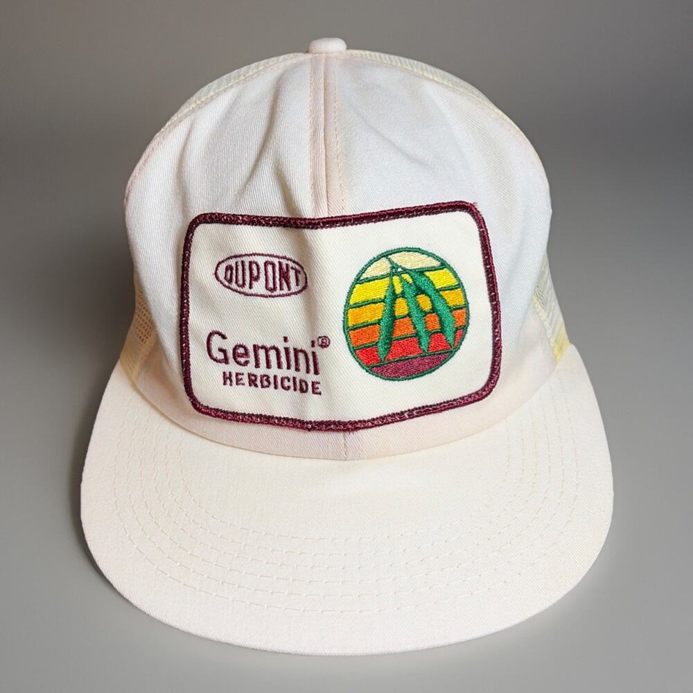 Vintage DuPont Gemini Herbicide Patch K-Brand White w/Mesh Snapback Hat Cap USA